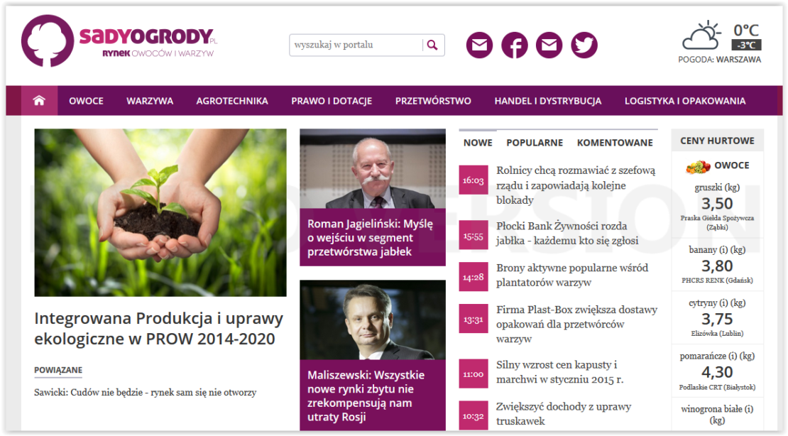 Sadyogrody.pl – nowy portal internetowy branży sadownictwa i ogrodnictwa