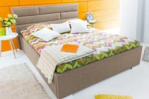 Łóżko tapicerowane Kate Black Red White