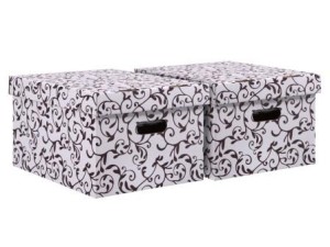 Black Red White pudło Floral