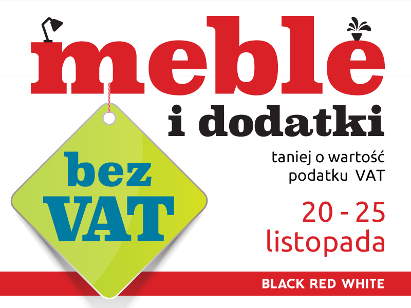 Meble i dodatki bez VAT w Black Red White
