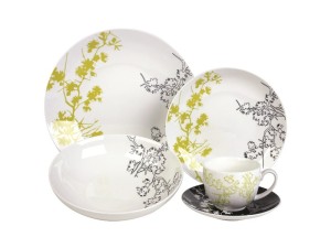 Zestaw obiadowy Bloom, Black Red White