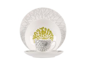 Zestaw obiadowy Garden, Black Red White