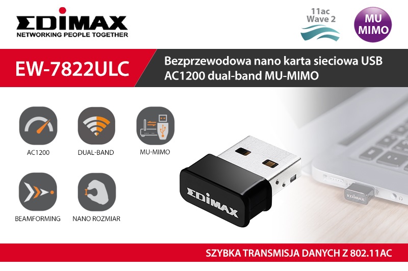 Firma Edimax Technology stworzyła bezprzewodową kartę sieciową w rozmiarze nano!