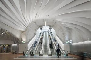 Metro w Sztokholmie- sufity akustyczne Rockfon